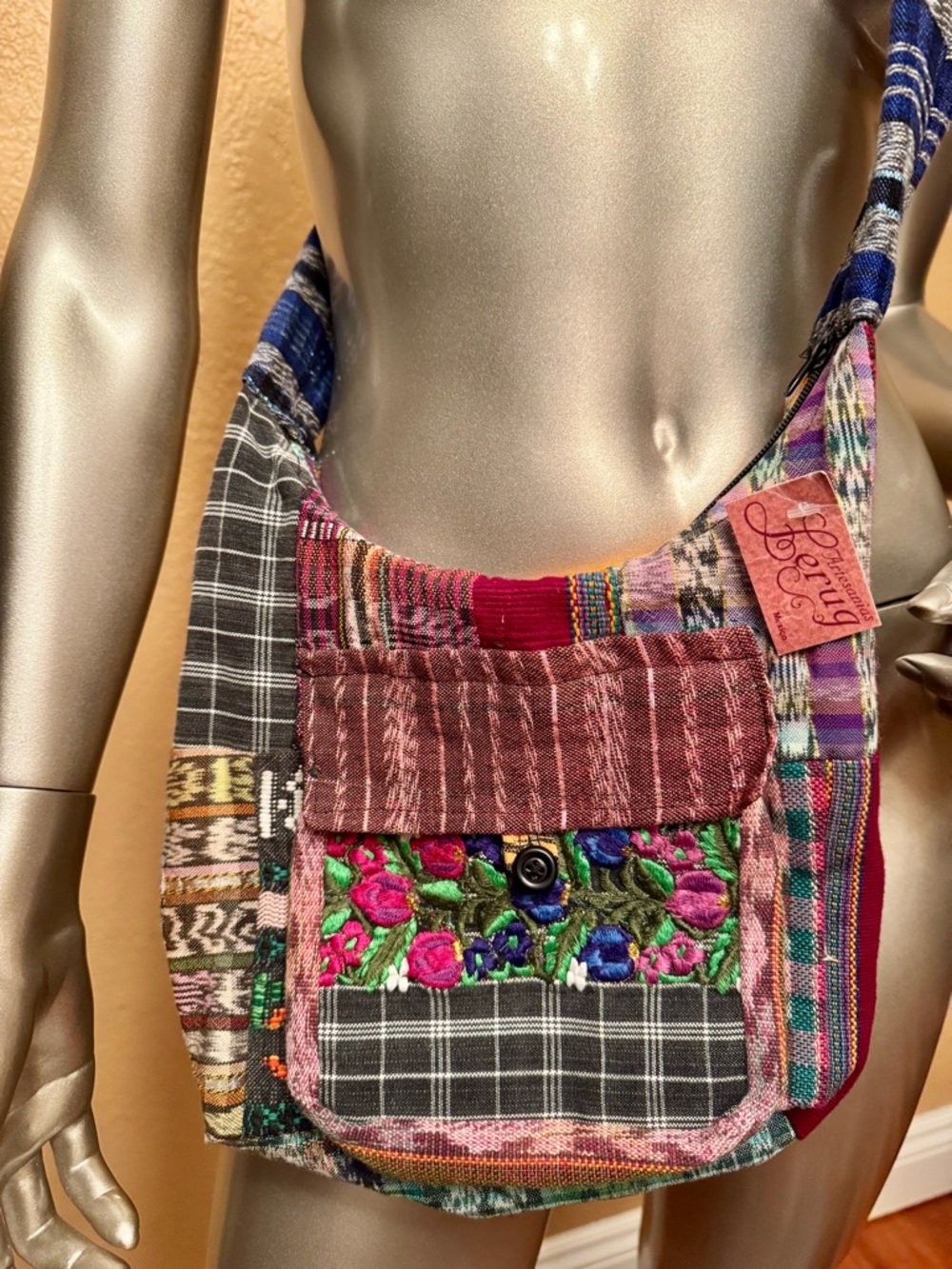 NWT Traditional Handcrafted Colourful Patchwork Crossbody Purse Handbag